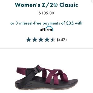 Z/2 purple and blue patterned chacos
